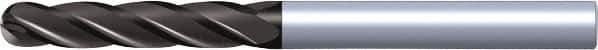 Kennametal - 20mm Diam, 56mm LOC, 4 Flute Solid Carbide Ball End Mill - TiAlN Finish, Single End, 125mm OAL, 20mm Shank Diam - USA Tool & Supply