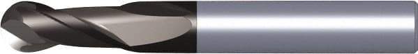 Kennametal - 14mm Diam, 22mm LOC, 2 Flute Solid Carbide Ball End Mill - TiAlN Finish, Single End, 83mm OAL, 14mm Shank Diam, Spiral Flute - USA Tool & Supply