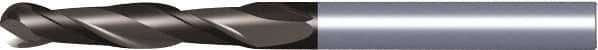 Kennametal - 20mm Diam, 38mm LOC, 2 Flute Solid Carbide Ball End Mill - TiAlN Finish, Single End, 100mm OAL, 20mm Shank Diam, Spiral Flute - USA Tool & Supply