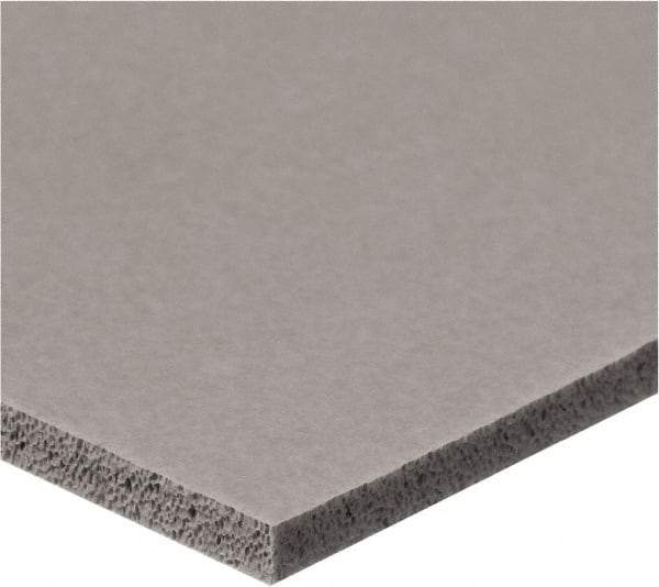 Value Collection - 3/8" Thick x 3/8" Wide x 6' Long Gray Closed Cell Silicone Foam Rubber Roll - Stock Length, Adhesive Back, -60°F to 400°F - USA Tool & Supply