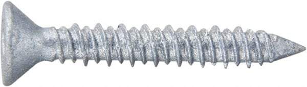 Powers Fasteners - 1/4" Diam, 2-3/4" OAL, Phillips Drive, Concrete Screw & Masonry Fastener - Stainless Steel, Perma-Seal Finish, Includes #3 Phillips Bit - USA Tool & Supply