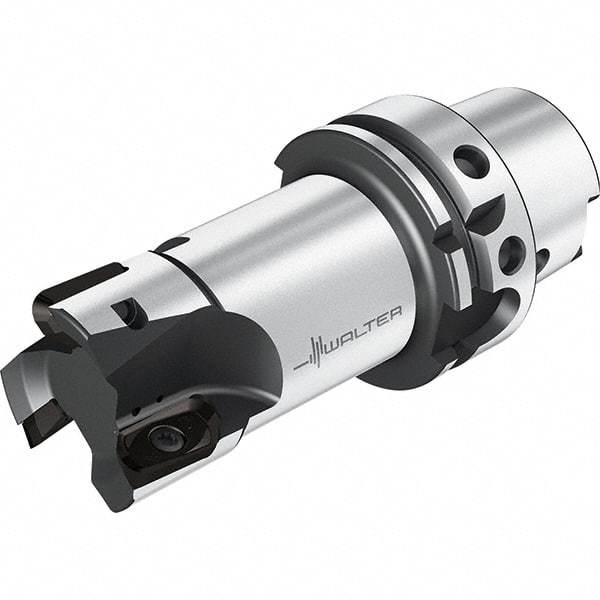 Walter - 63mm Cut Diam, 20mm Max Depth of Cut, 63mm Shank Diam, 141.9mm OAL, Indexable Square Shoulder End Mill - HSK63A Taper Shank, 0° Lead Angle, Through Coolant, Series M2131-H - USA Tool & Supply