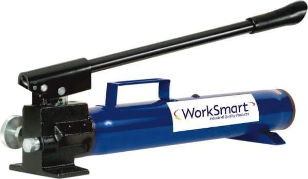 Value Collection - 2 Stage, 2" Piston Diam, 3/8 NPTF, 0.81 & 0.14 Cu In Per Stroke, Manual Hydraulic Pump - 67 Cu In Reservoir, 0.82" Piston Stroke, 200 psi First Stage, 10,000 psi Second Stage - USA Tool & Supply