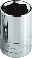 SK - 5/8", 1/4" Drive, Standard Hand Socket - 6 Points, Steel, Chrome Finish - USA Tool & Supply