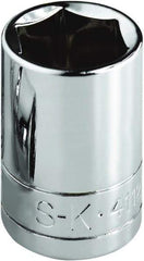 SK - 1-1/2", 1/2" Drive, Standard Hand Socket - 6 Points, Steel, Chrome Finish - USA Tool & Supply