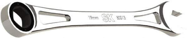 SK - 19mm 6 Point Combination Wrench - 12" OAL, Steel, Full Polish Finish - USA Tool & Supply