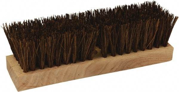 O-Cedar - 2" Bristle Length, Palmyra Deck Scrub Brush - 10" Long x 3" Wide Head, 10" OAL, Black, Wood Block - USA Tool & Supply