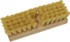 O-Cedar - 2" Bristle Length, Tampico Deck Scrub Brush - 10" Long x 3" Wide Head, 10" OAL, Beige, Wood Block - USA Tool & Supply