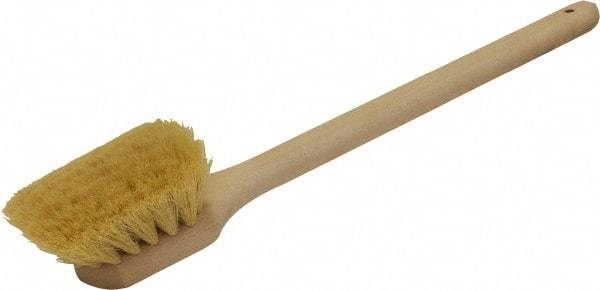 O-Cedar - 2" Bristle Length, Tampico Utility Scrub Brush - 20" Long x 3" Wide Head, 20" OAL, Beige, Wood Block - USA Tool & Supply