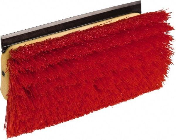O-Cedar - 2" Bristle Length, Polypropylene Scrub Brush - 10" Long x 5" Wide Head, 10" OAL, Red, Plastic Block - USA Tool & Supply