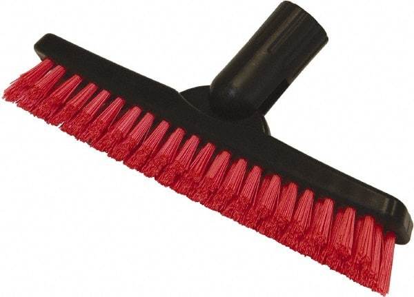 O-Cedar - 1-1/2" Bristle Length, Polyester Utility Scrub Brush - 9" Long x 1-1/2" Wide Head, 9" OAL, Red, Plastic Block - USA Tool & Supply