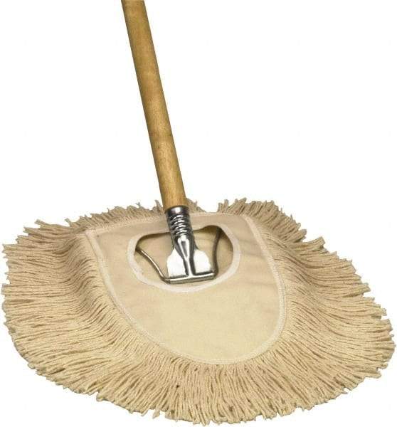 O-Cedar - 54" Long x 8-1/2" Wide Metal & Wood Dust Mop Frame & Handle - Beige, Gray & Tan, Slip-On - USA Tool & Supply