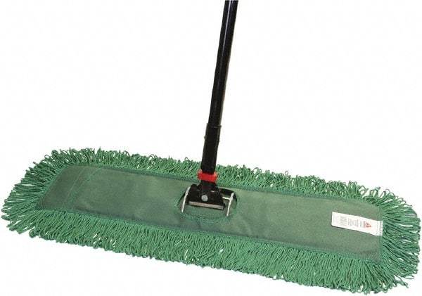 O-Cedar - 60" Long x 24" Wide Cotton & Metal Dust Mop Kit - White, Green & Black, Snap-On - USA Tool & Supply