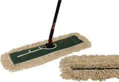 O-Cedar - 60" Long x 24" Wide Cotton & Metal Dust Mop Kit - White, Green & Black, Snap-On - USA Tool & Supply