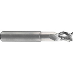 Emuge - 1/2" Diam, Coarse Pitch, 5/8" LOC, 3 Flute Solid Carbide 45° Corner Chamfer Roughing End Mill - Bright Finish, 3-1/4" OAL, 1/2" Shank Diam, Single End, Extended Reach, 40° Helix - USA Tool & Supply