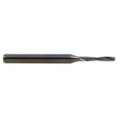 1 mm Dia. × 3 mm Shank × 10.2 mm Flute Length × 38 mm OAL, 10xD, 135°, ALtima Micro, 2 Flute, External, Round Solid Carbide Drill