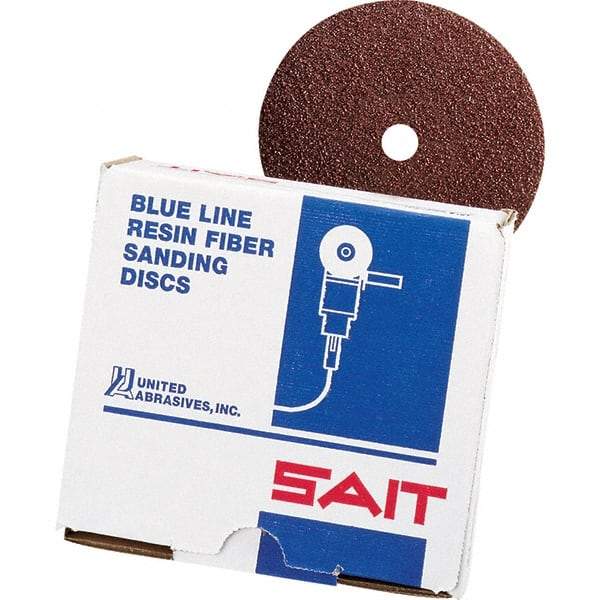 Sait - 5" Diam 7/8" Hole 24 Grit Fiber Disc - Aluminum Oxide, 10,000 Max RPM - USA Tool & Supply