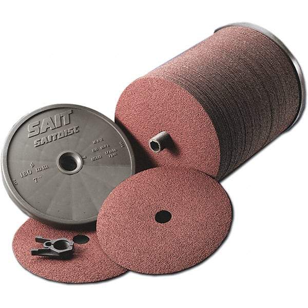 Sait - 5" Diam 7/8" Hole 120 Grit Fiber Disc - Aluminum Oxide, 10,000 Max RPM - USA Tool & Supply