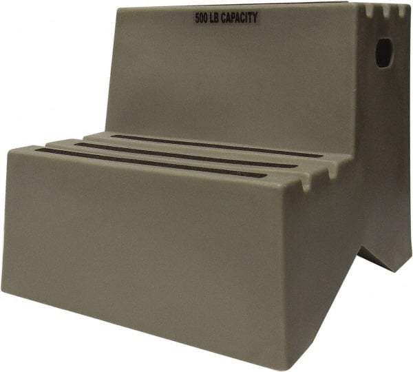 Diversified Plastics - 19-1/2" High x 18-1/8" Wide x 24-1/2" Deep, Gray Step Stool - 500 Lb Capacity - USA Tool & Supply