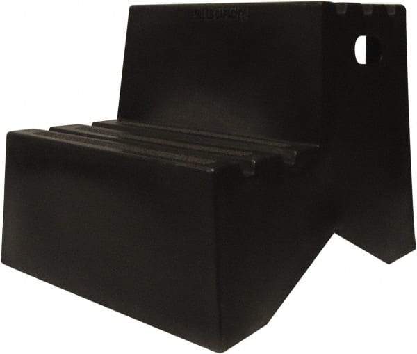 Diversified Plastics - 19-1/2" High x 18-1/8" Wide x 24-1/2" Deep, Black Step Stool - 500 Lb Capacity - USA Tool & Supply