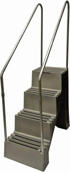 Diversified Plastics - 4 Steps, 6' 1-1/2"' High, Polypropylene Step Stand - 500 Lb Load Capacity, 22" Base Width - USA Tool & Supply
