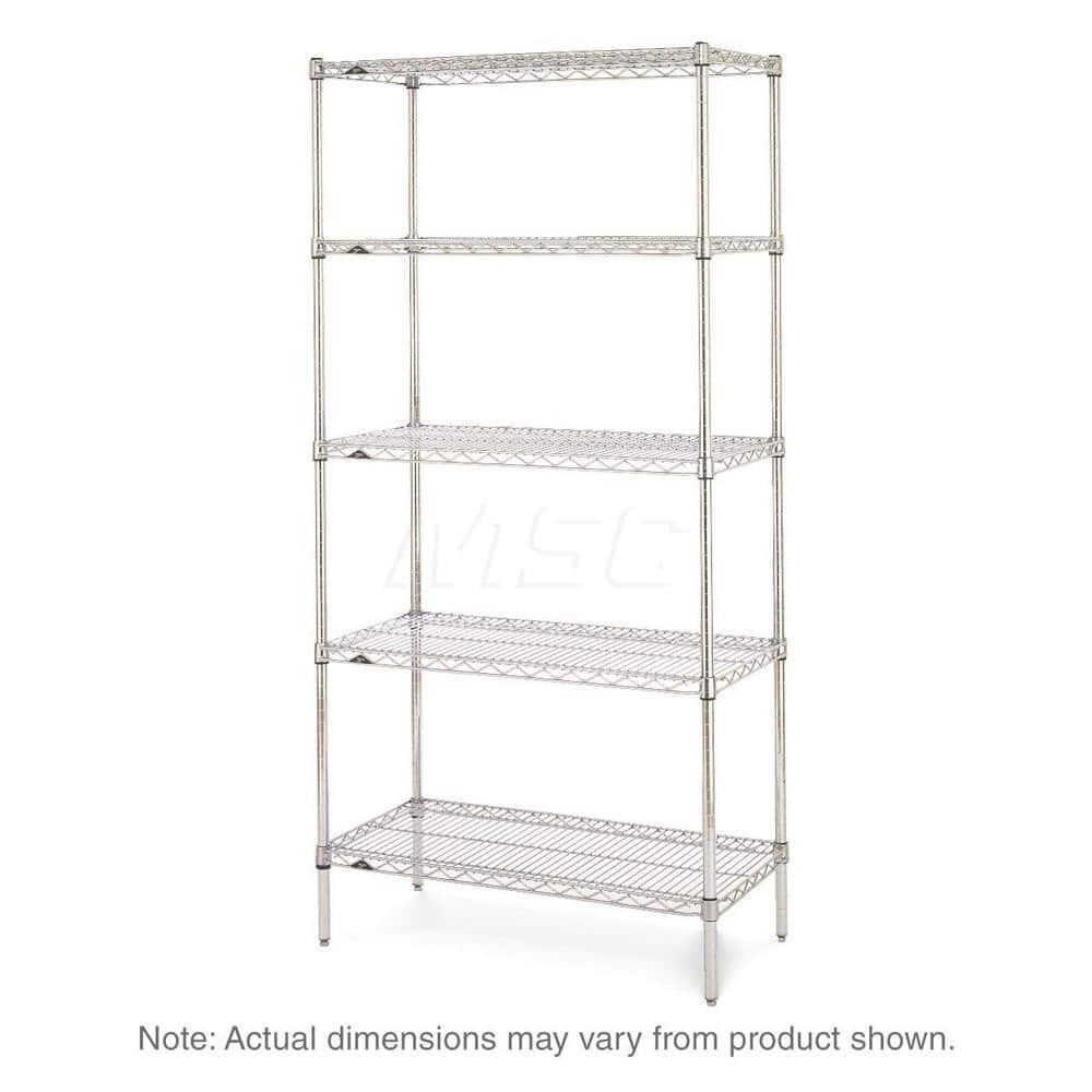 Starter Unit Wire Shelving: 5 Shelves 36″ Wide, 18″ Deep, 74″ High