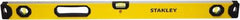 Stanley - Magnetic 48" Long 3 Vial Box Beam Level - Aluminum, Yellow, 1 Level & 2 Plumb Vials - USA Tool & Supply