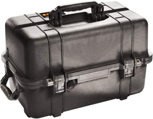 Pelican Products, Inc. - 12-47/64" Wide x 12-3/4" High, Clamshell Hard Case - Black, Polypropylene - USA Tool & Supply