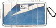 Pelican Products, Inc. - 5-9/16" Wide x 2-5/8" High, Clamshell Hard Case - Clear/Blue, Polycarbonate - USA Tool & Supply