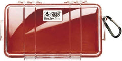 Pelican Products, Inc. - 5-9/16" Wide x 2-5/8" High, Clamshell Hard Case - Clear/Red, Polycarbonate - USA Tool & Supply
