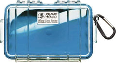 Pelican Products, Inc. - 5-1/16" Wide x 2-1/8" High, Clamshell Hard Case - Clear/Blue, Polycarbonate - USA Tool & Supply