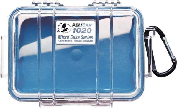 Pelican Products, Inc. - 4-3/4" Wide x 2-1/8" High, Clamshell Hard Case - Clear/Blue, Polycarbonate - USA Tool & Supply
