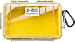 Pelican Products, Inc. - 5-1/16" Wide x 3-1/8" High, Clamshell Hard Case - Clear/Yellow, Polycarbonate - USA Tool & Supply