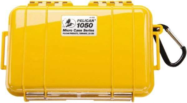 Pelican Products, Inc. - 5-1/16" Wide x 3-1/8" High, Clamshell Hard Case - Yellow, Polycarbonate - USA Tool & Supply