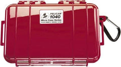Pelican Products, Inc. - 5-1/16" Wide x 2-1/8" High, Clamshell Hard Case - Red, Polycarbonate - USA Tool & Supply