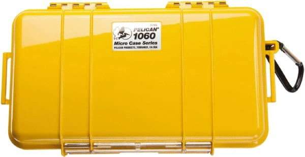 Pelican Products, Inc. - 5-9/16" Wide x 2-5/8" High, Clamshell Hard Case - Yellow, Polycarbonate - USA Tool & Supply