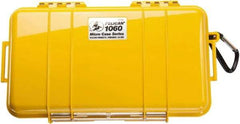 Pelican Products, Inc. - 5-9/16" Wide x 2-5/8" High, Clamshell Hard Case - Yellow, Polycarbonate - USA Tool & Supply