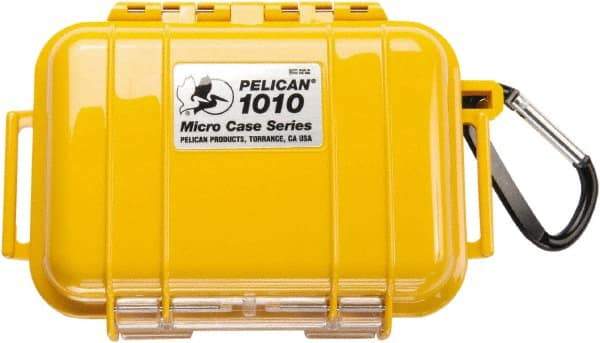 Pelican Products, Inc. - 4-1/16" Wide x 2-1/8" High, Clamshell Hard Case - Yellow, Polycarbonate - USA Tool & Supply