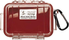 Pelican Products, Inc. - 4-1/16" Wide x 2-1/8" High, Clamshell Hard Case - Clear/Red, Polycarbonate - USA Tool & Supply