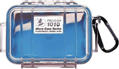 Pelican Products, Inc. - 4-1/16" Wide x 2-1/8" High, Clamshell Hard Case - Clear/Blue, Polycarbonate - USA Tool & Supply