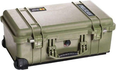 Pelican Products, Inc. - 13-13/16" Wide x 9" High, Clamshell Hard Case - Olive, Plastic - USA Tool & Supply