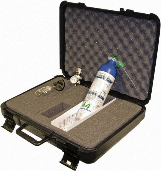 GfG - LEL, Oxygen, Carbon Monoxide, Hydrogen Sulfide Calibration Gas - Aluminum Cylinder, Includes Calibration Adapter, Tubing, 4-Way Calibration Gas, ABS Carrying Case & Fixed Flow Regulator - USA Tool & Supply