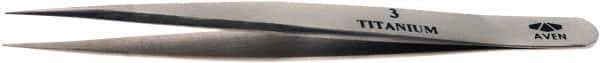 Aven - 4-7/8" OAL 3 Precision Tweezers - Fine Straight Point - USA Tool & Supply