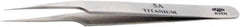 Aven - 4-1/2" OAL 5-SA Precision Tweezers - Straight, High Precision Tips - USA Tool & Supply