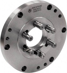 Bison - Adapter Back Plate for 6" Diam Self Centering Lathe Chucks - D1-4 Mount, 2.3622" Through Hole Diam, 6.2992" OD, 0.1378" Flange Height, Cast Iron - USA Tool & Supply
