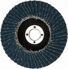 3M - 40 Grit, 4" Disc Diam, 5/8" Center Hole, Type 29 Zirconia Alumina Flap Disc - 13,300 Max RPM, Cloth Backing, Arbor Attaching System, Coated - USA Tool & Supply