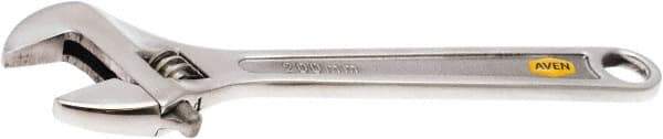 Aven - 1-1/8" Jaw Capacity, 8" Standard Adjustable Wrench - Stainless Steel, Polished Finish, 8" OAL - USA Tool & Supply