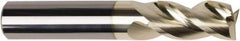 American Tool Service - 1/2", 1-1/4" LOC, 1/2" Shank Diam, 3" OAL, 3 Flute, Solid Carbide Square End Mill - Single End, ZrN Finish, Spiral Flute, Variable° Helix, Centercutting, Right Hand Cut, Right Hand Flute - USA Tool & Supply