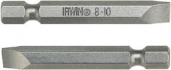 Irwin - 1.52mm Slotted Screwdriver Bit - 1/4" Hex Drive, 6" OAL - USA Tool & Supply