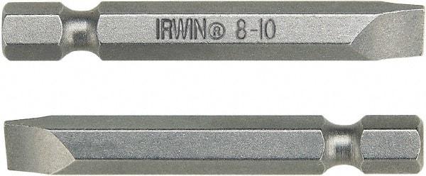 Irwin - 1.22mm Slotted Screwdriver Bit - 1/4" Hex Drive, 6" OAL - USA Tool & Supply